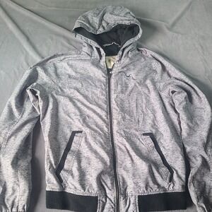 Hollister Men's Hoodie Jacket M Gray Zip Front Drawstring Hood Lined Pockets